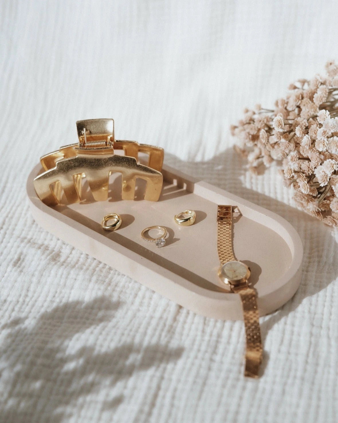 Decorative Oval Concrete Tray - Joyful Collective