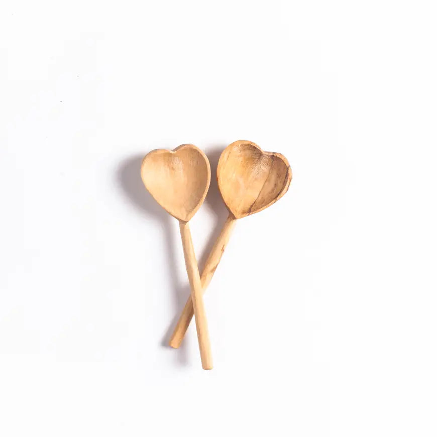Olive Wood Heart Spoon - Joyful Collective