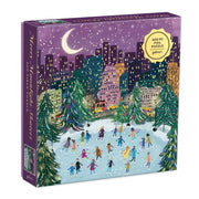Merry Moonlight Skaters 500 Piece Foil Puzzle - Joyful Collective