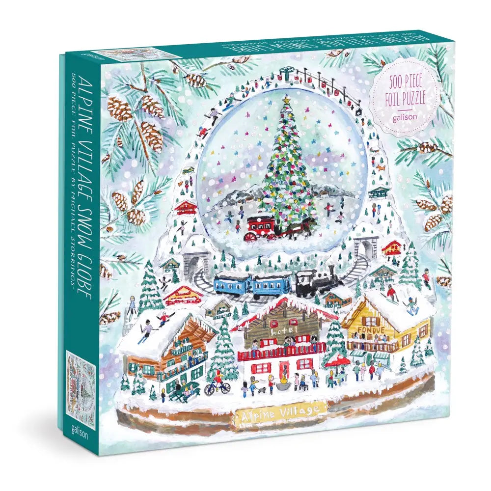 Alpine Village Snowglobe 500 Piece Foil Puzzle - Joyful Collective