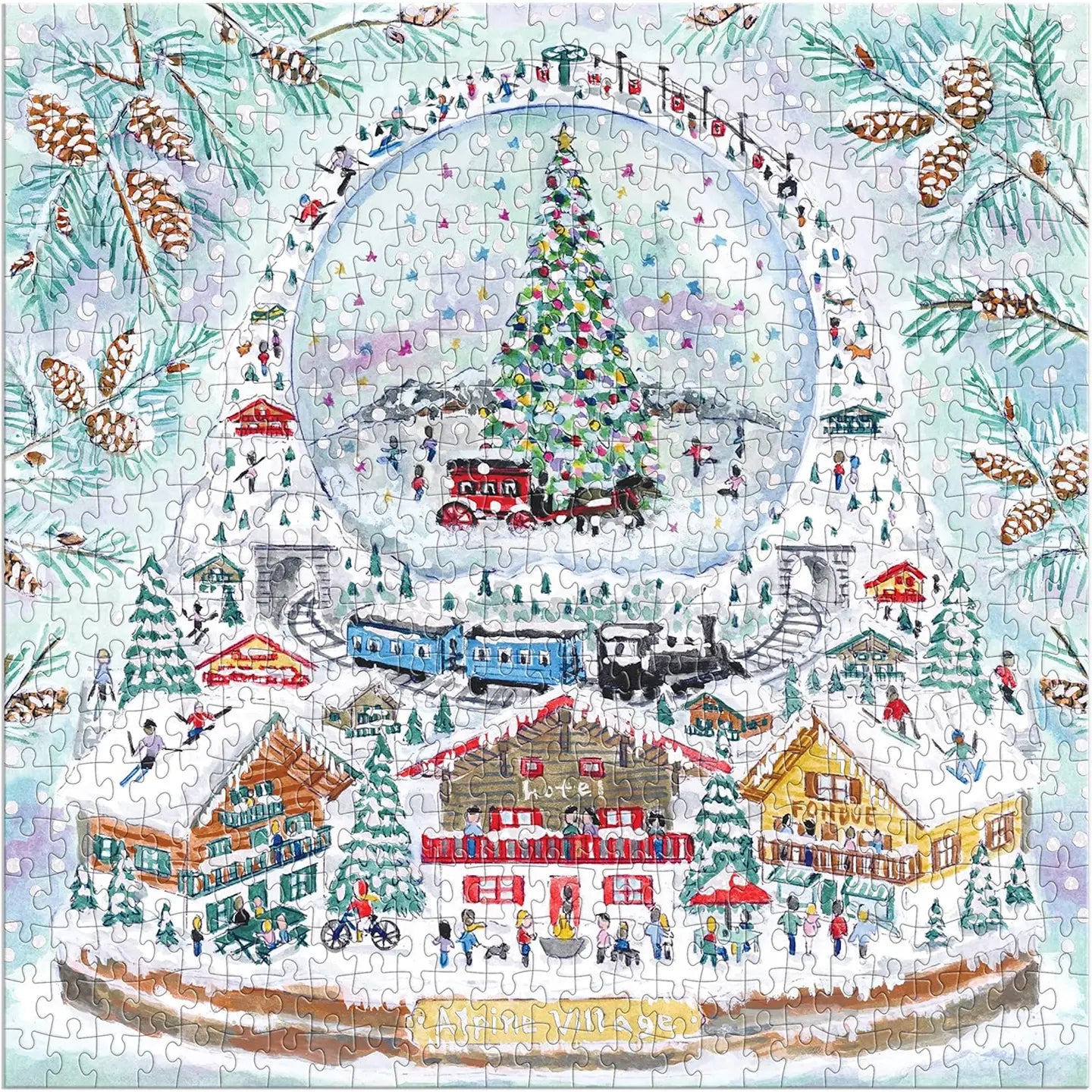Alpine Village Snowglobe 500 Piece Foil Puzzle - Joyful Collective