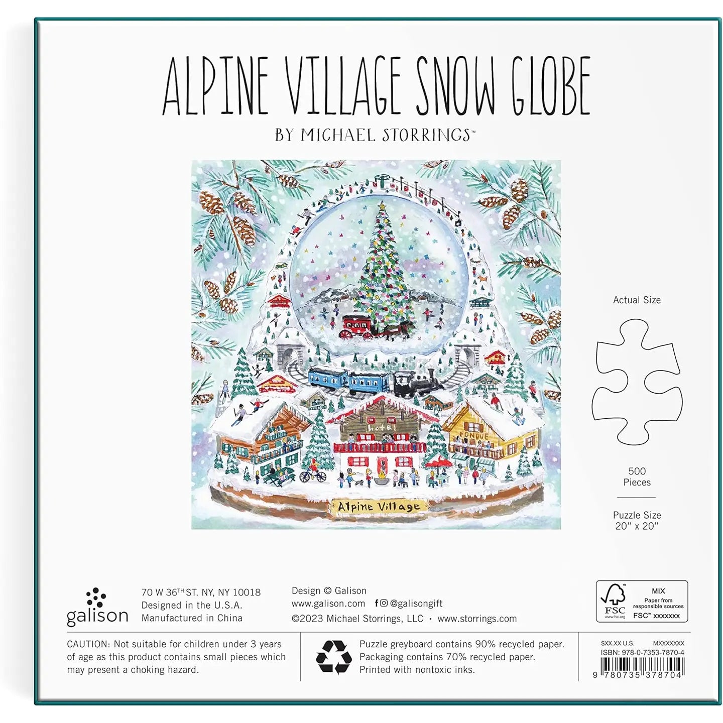 Alpine Village Snowglobe 500 Piece Foil Puzzle - Joyful Collective