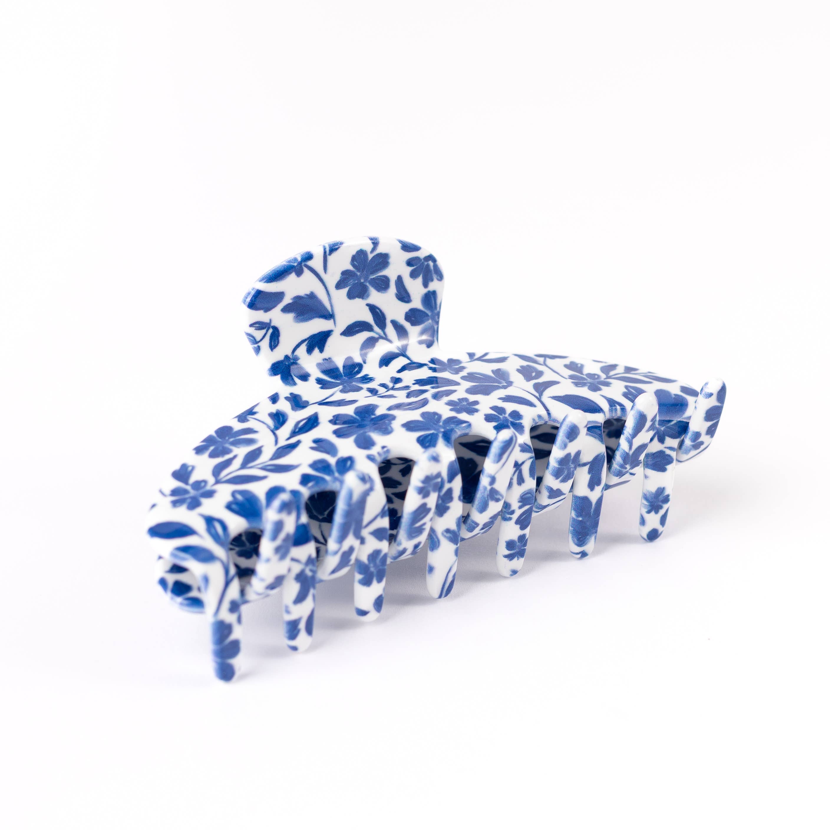 Blue Floral Claw Clip