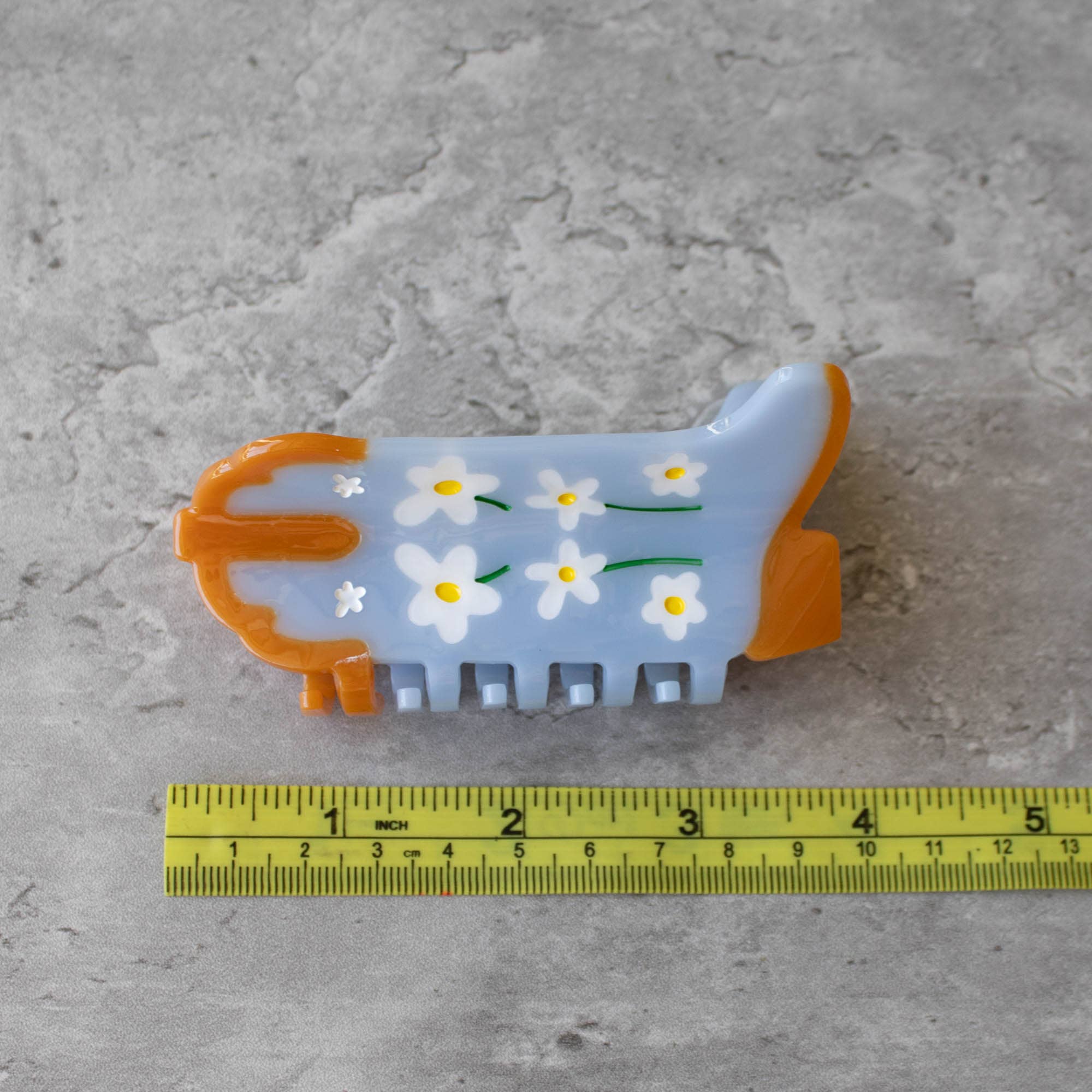 Eco Daisy Flower Cowboy Boots Hair Claw Clip