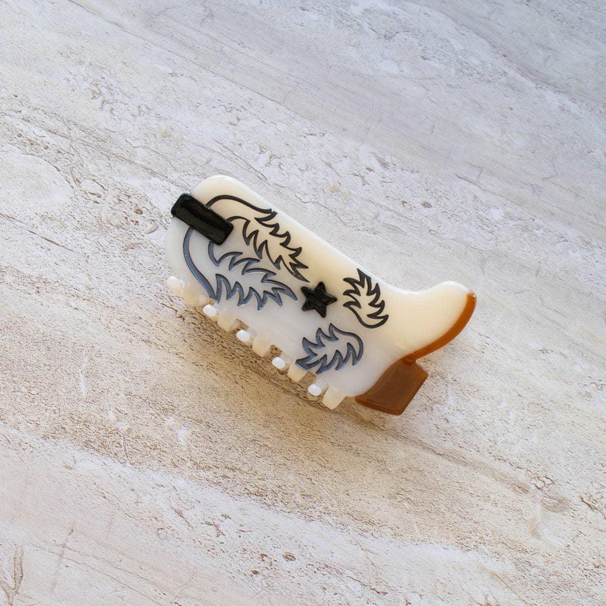 Eco Western Cowboy Boots Hair Claw Clip