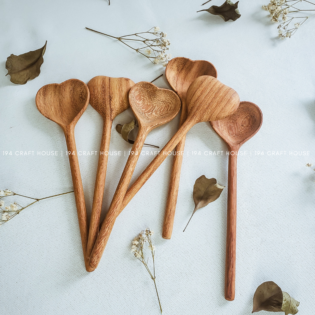 Straight Wooden Heart Spoon