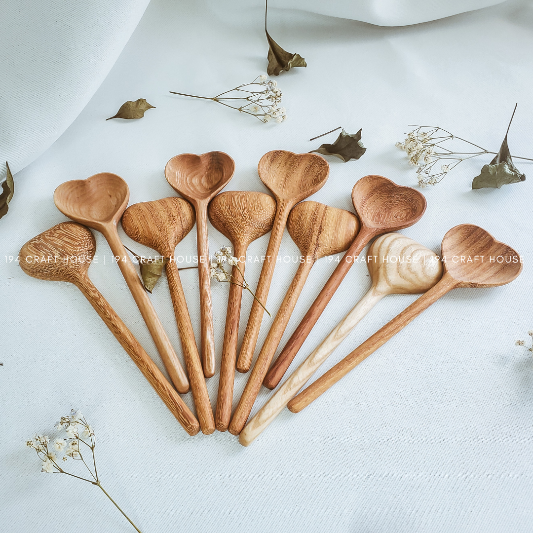Straight Wooden Heart Spoon