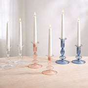 Modern Glass Taper Candle Holder/Flower Holder, Set of 2