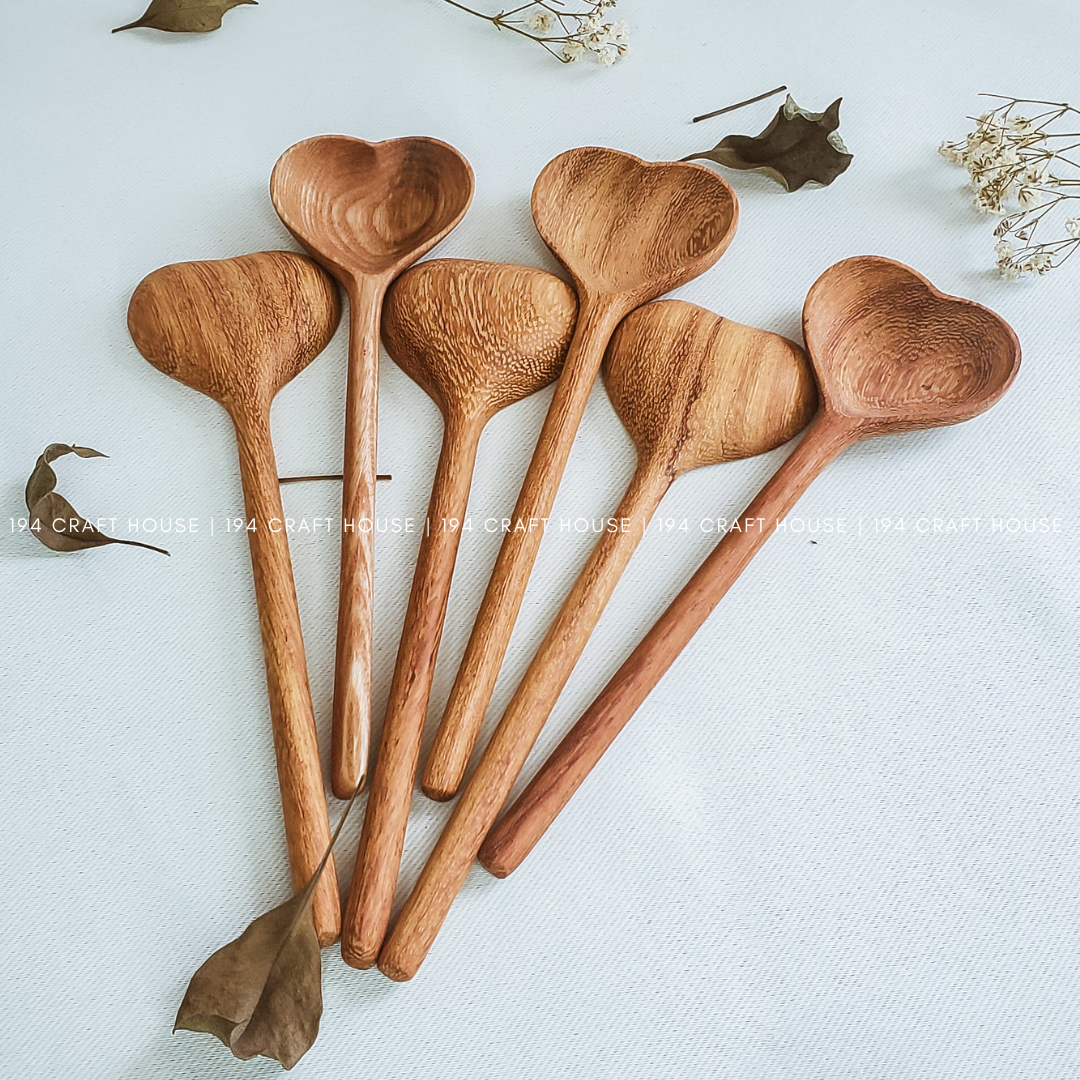Straight Wooden Heart Spoon