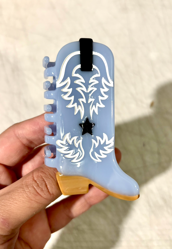 Eco Western Cowboy Boots Hair Claw Clip
