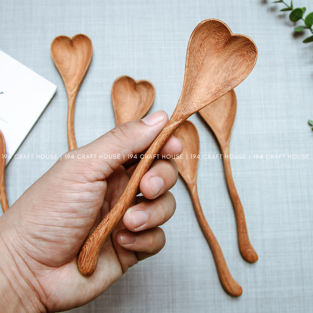 Wiggly Heart-Shaped Wooden Spoon