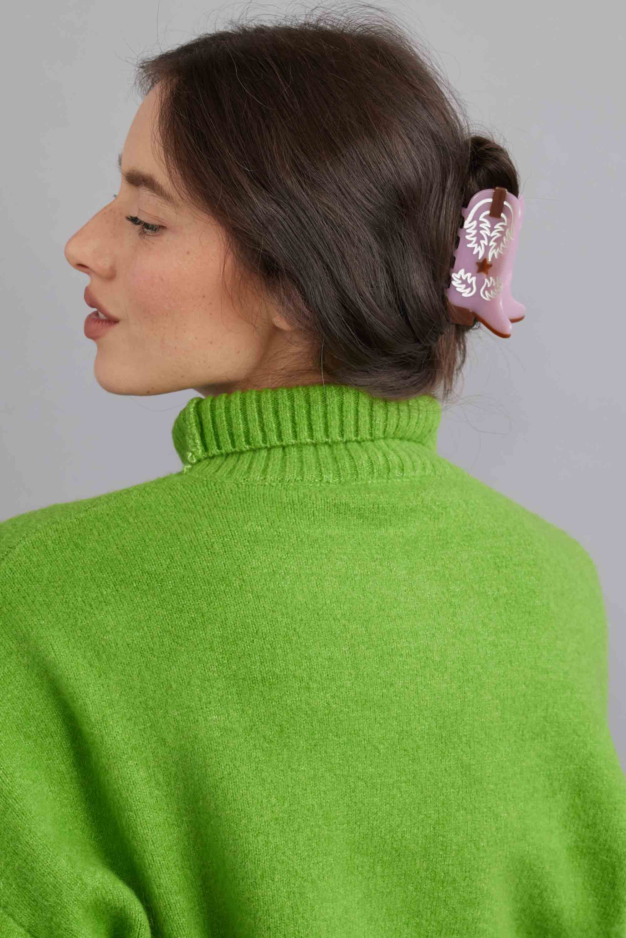 Eco Western Cowboy Boots Hair Claw Clip