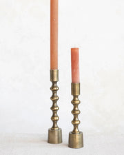 Cast Aluminum Taper Holders, Antique Gold Finish - Joyful Collective