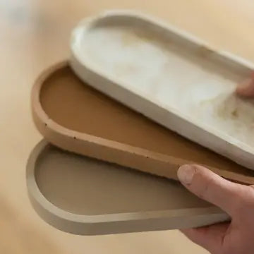 Decorative Oval Concrete Tray - Joyful Collective