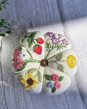 Flower Garden Embroidery Pumpkin - Joyful Collective