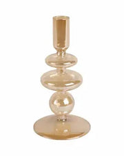Gold Luster Vintage Glass Taper Candle Holder - Joyful Collective