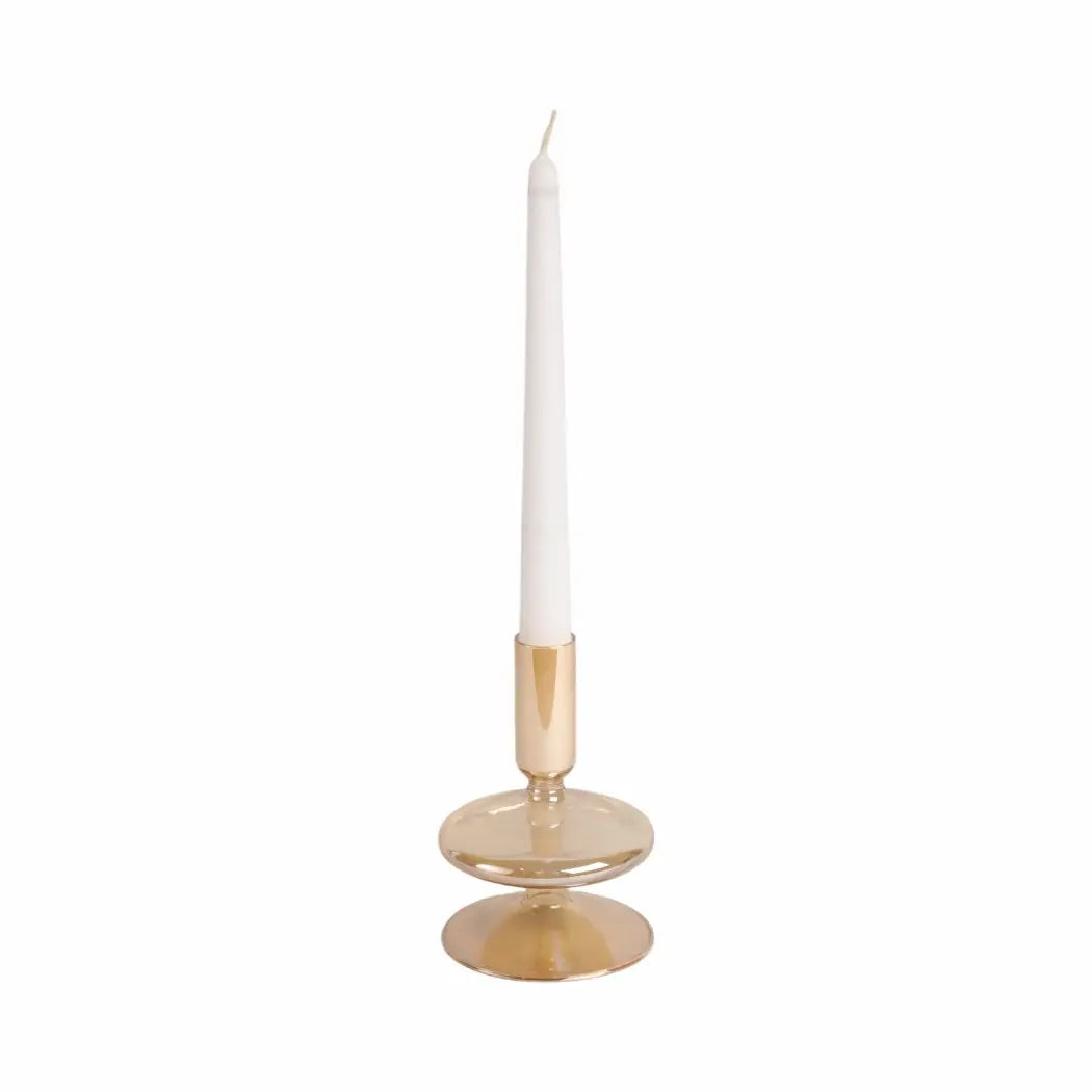 Glass Vintage Novelty Taper Candle Holder - Joyful Collective