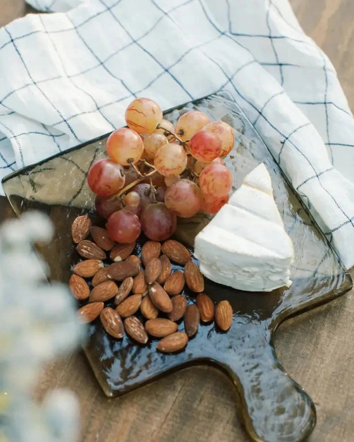 Handblown Hammered Glass Serving Board - Joyful Collective