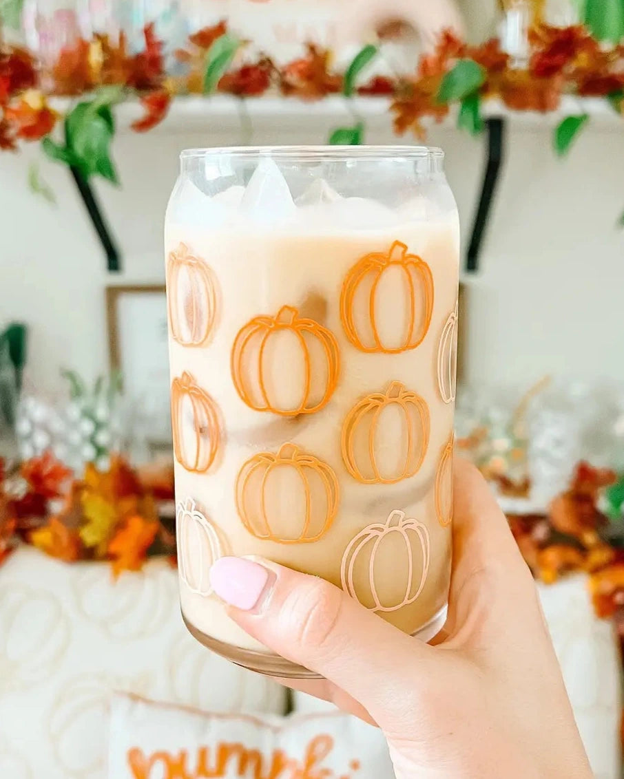 16oz Ombre Orange Pumpkin Glass - Joyful Collective