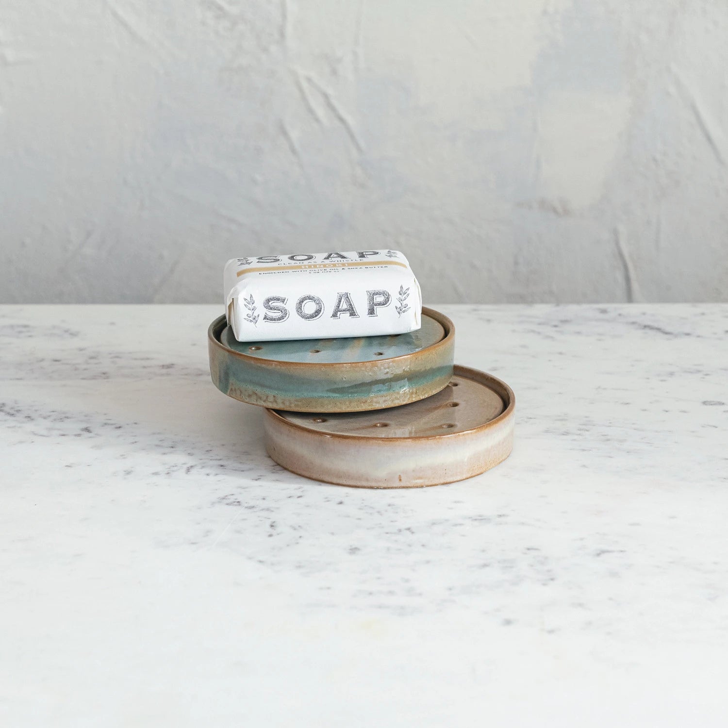 Stoneware Soap Dish w/ Removable Tray - Joyful Collective