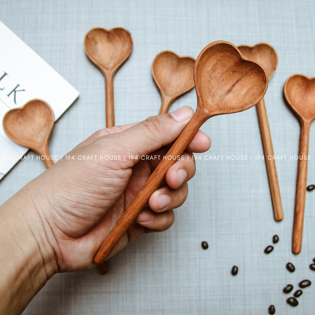 Straight Wooden Heart Spoon