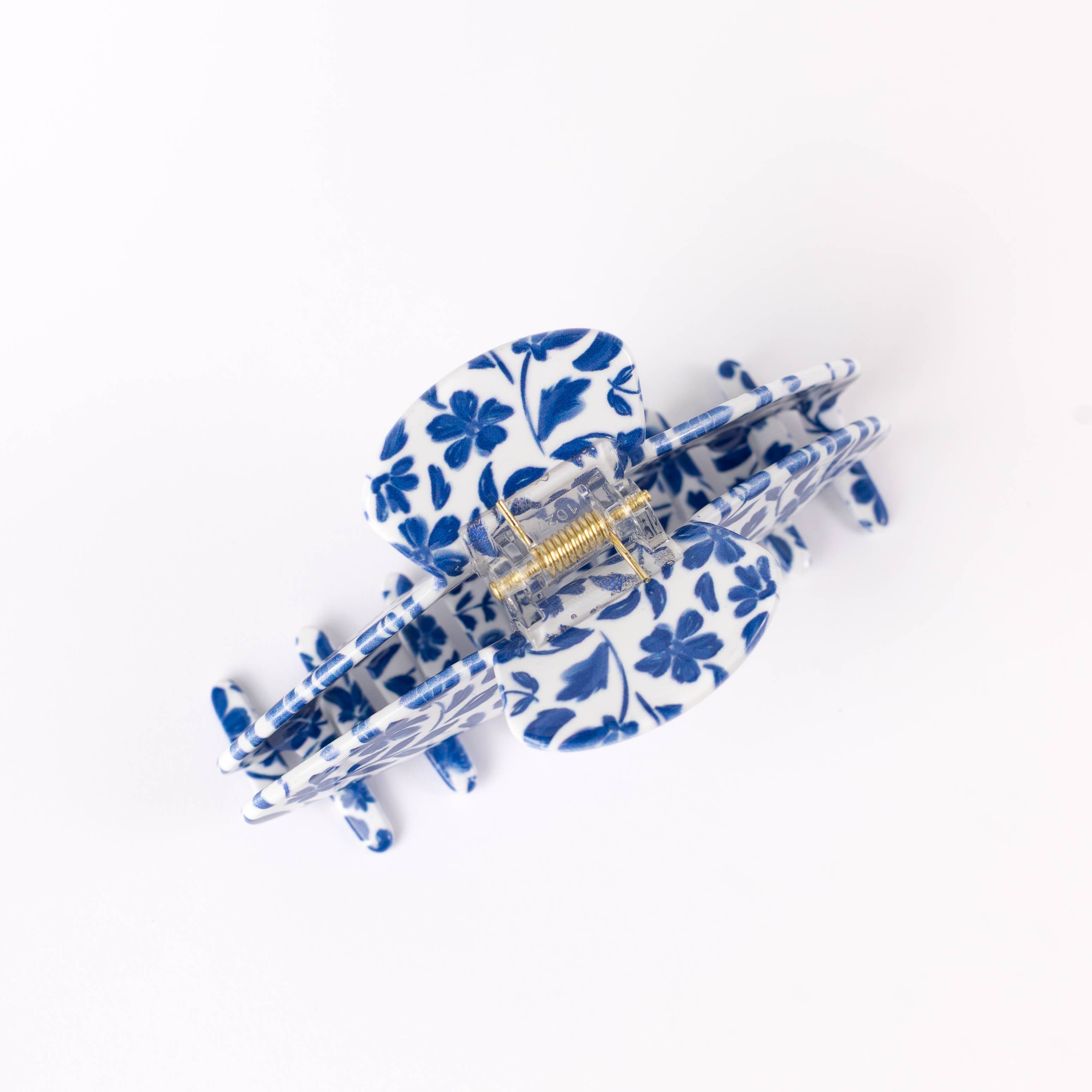 Blue Floral Claw Clip