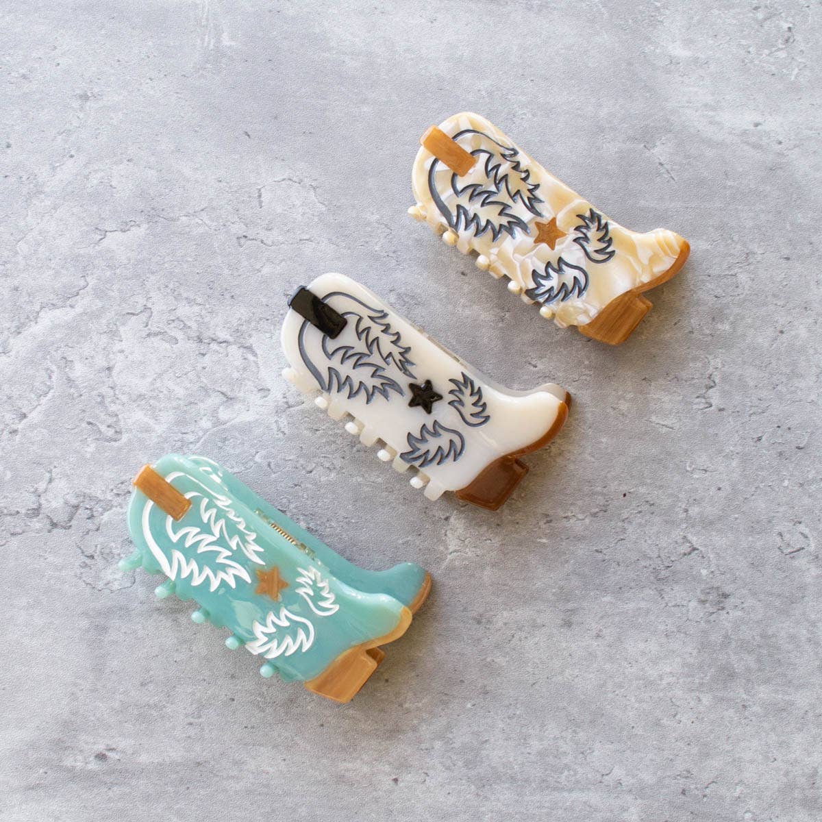 Eco Western Cowboy Boots Hair Claw Clip