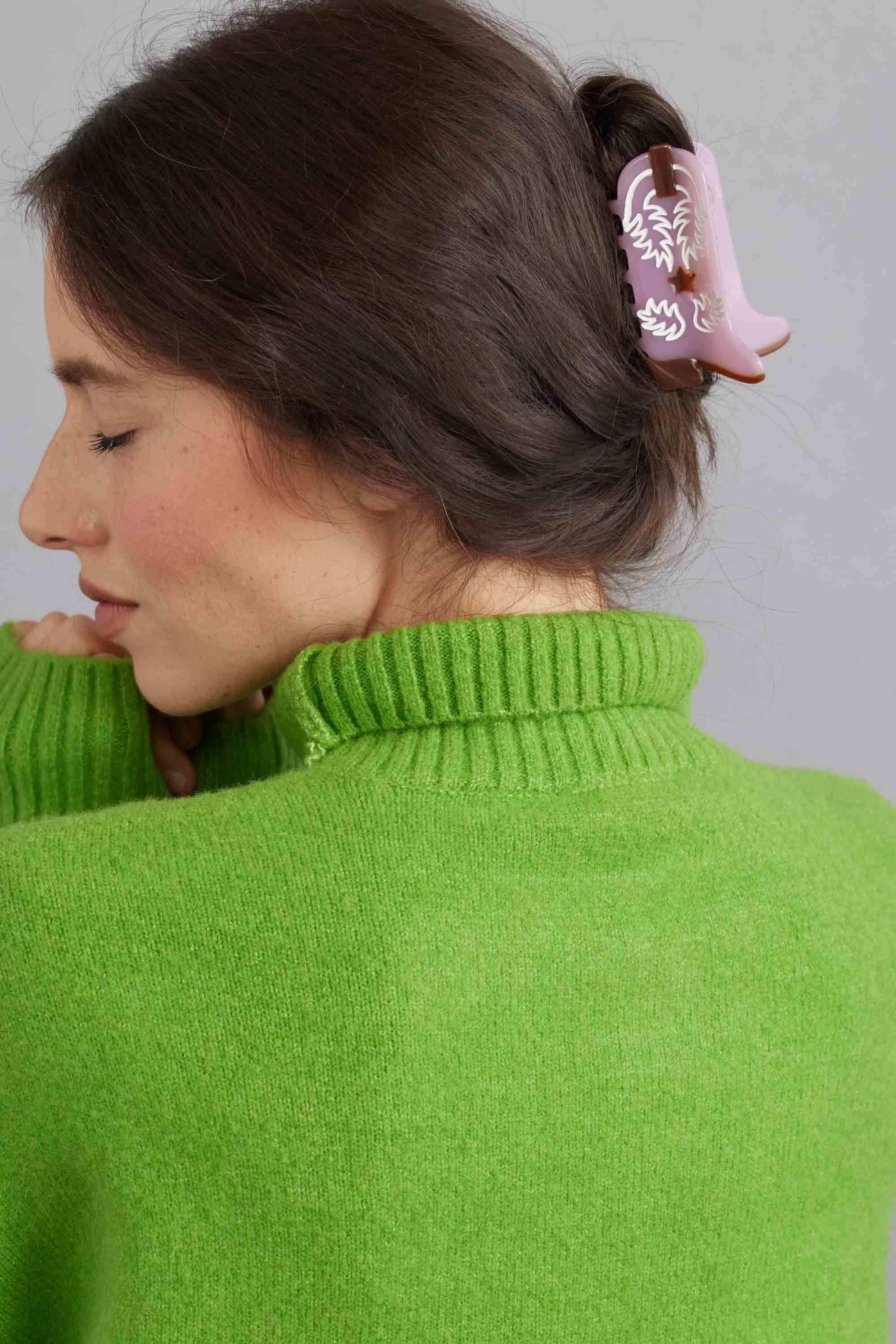 Eco Western Cowboy Boots Hair Claw Clip