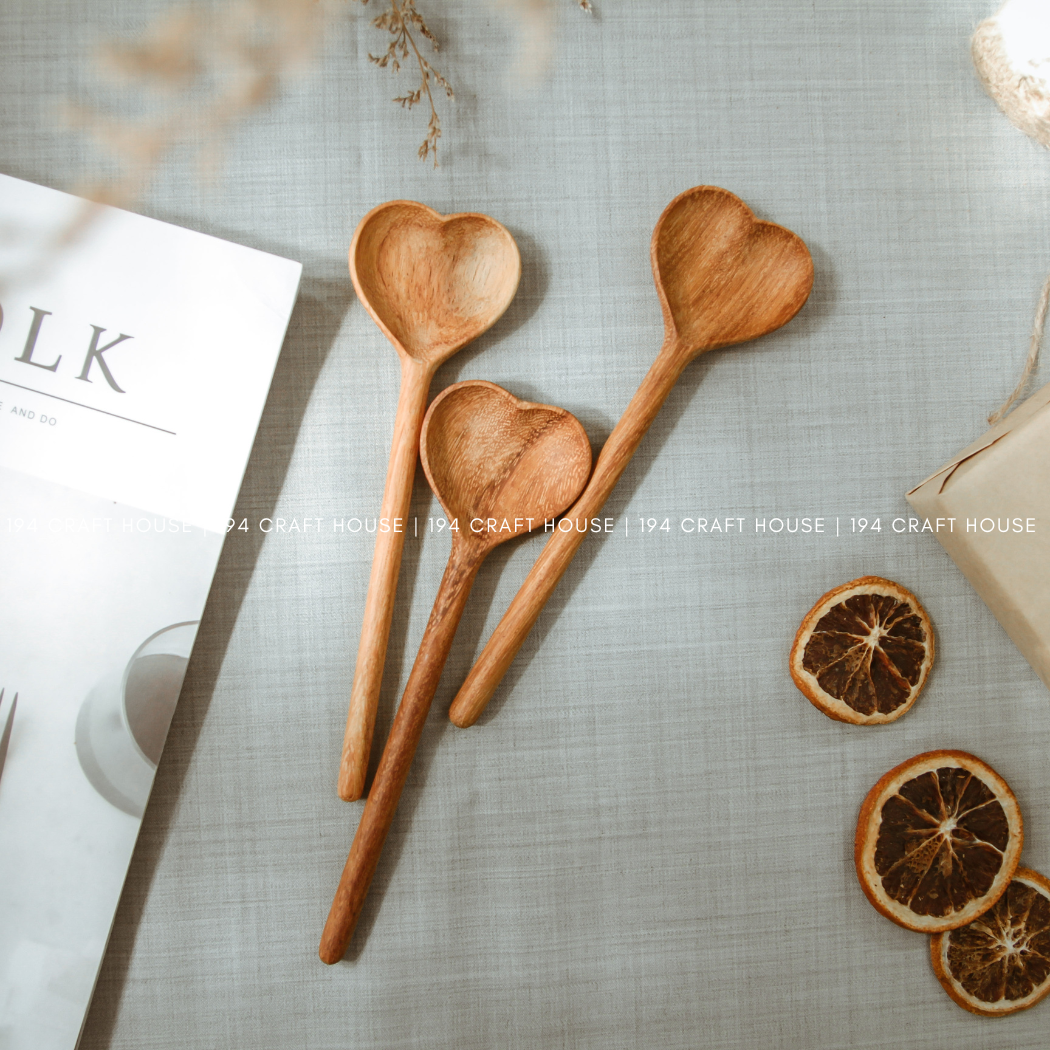Straight Wooden Heart Spoon