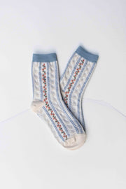 Vintage Stripe Floral Socks