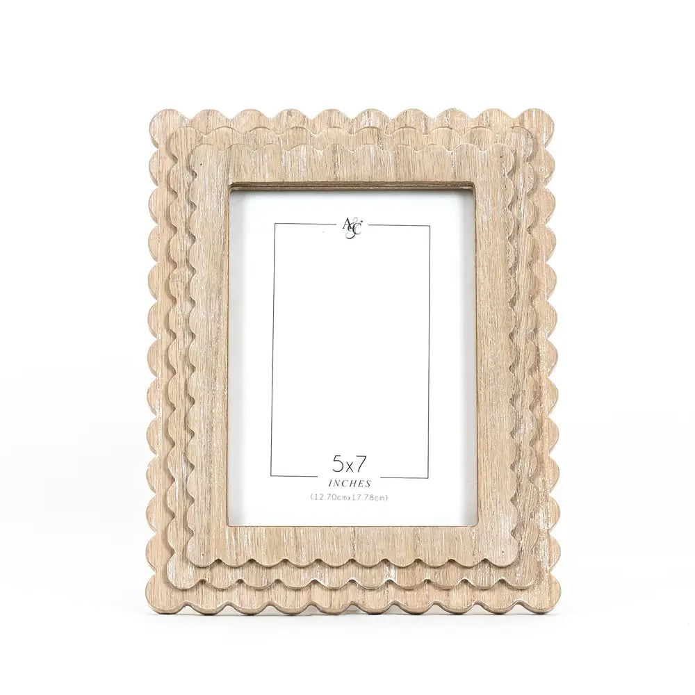 Scallop Wood Photo Frame - Joyful Collective